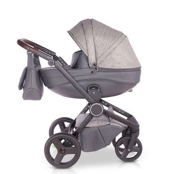 Krausman Pram 3 in 1 Ego Dark Gray Pushchair, Pram, Travel System, Car Seat Design Made In Germany